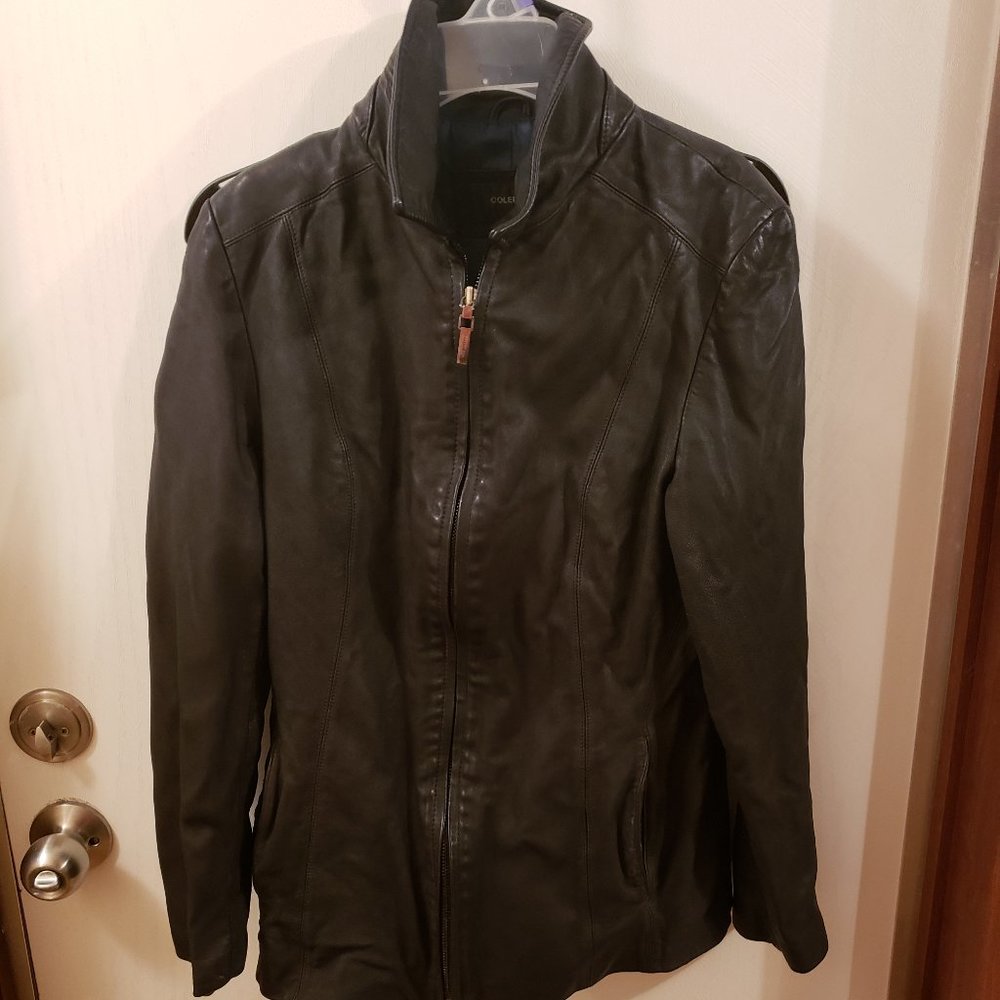 💚❤Colebrook Essentials leather jacket